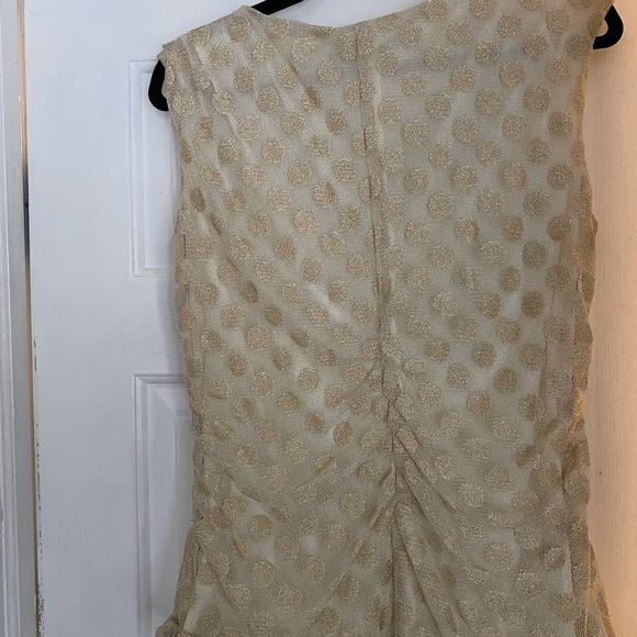 Dress Barn Gold Polka Dot Blouse - Picture 2 of 4